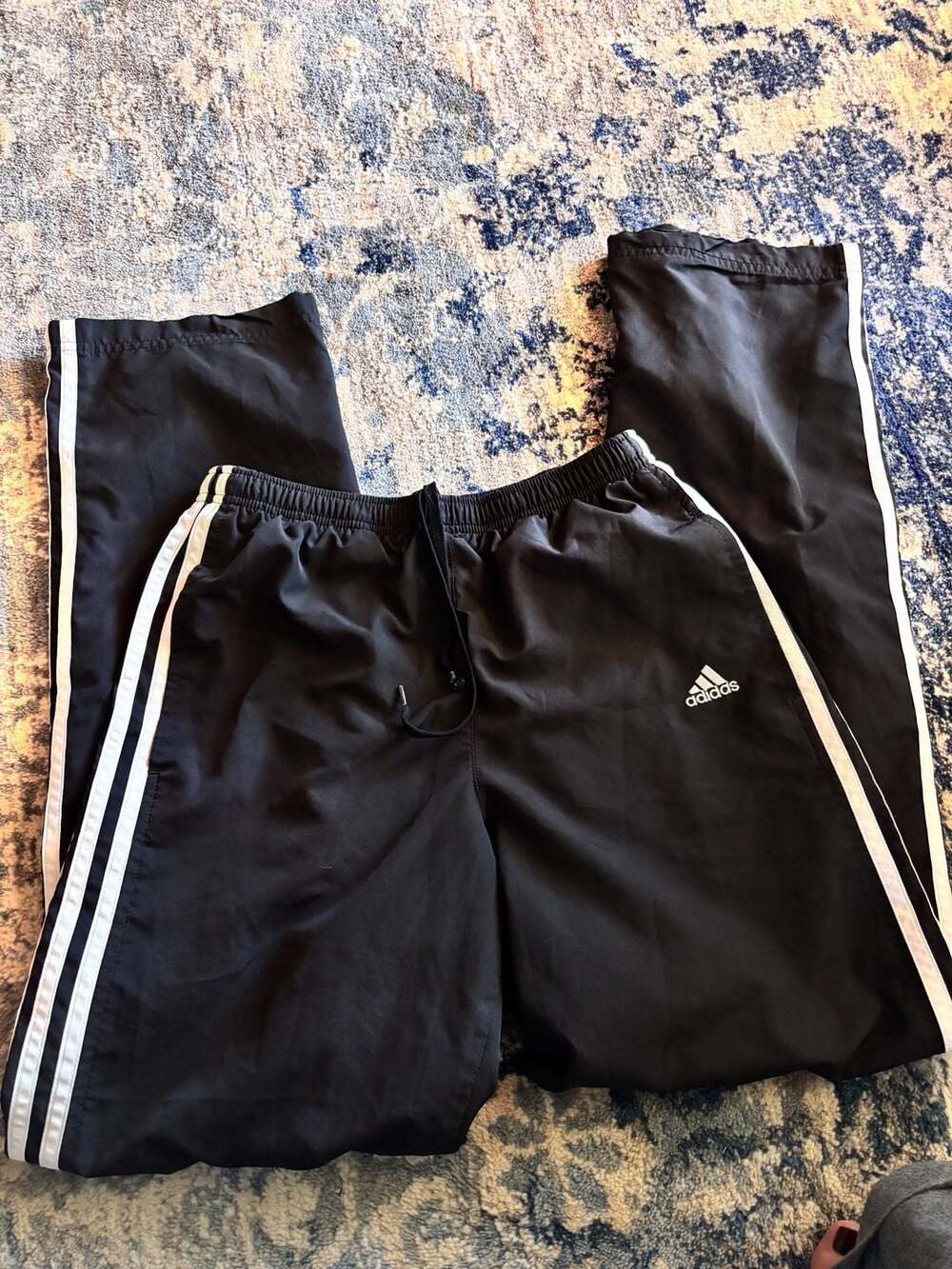 Adidas Track Pants Black White Stripes Sz MD
